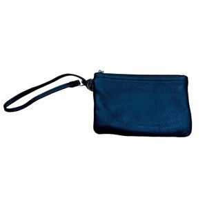 Coach Black Pebble Leather Wristlet